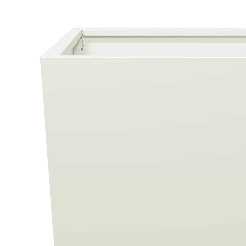 Garden Planters Outdoor 35x35x75 cm Steel White 2 Piece