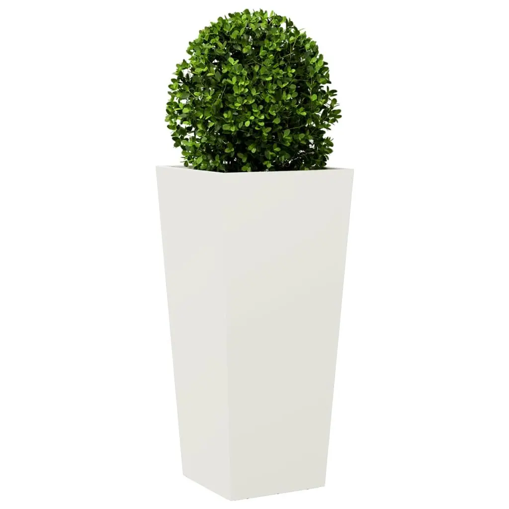 Garden Planters Outdoor 35x35x75 cm Steel White 2 Piece