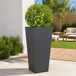 Anthracite Steel Garden Planters, 35x35x75 cm, Set of 2
