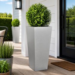 Garden Planters - 2 pcs 35x35x75 cm in Silver Steel
