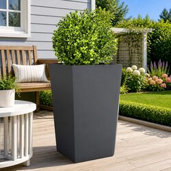 Steel Garden Planter Anthracite 45x45x75cm