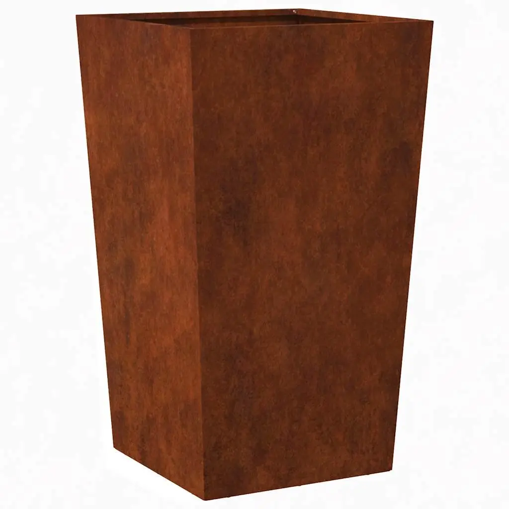 Garden Planter Outdoor 45x45x75 cm Weathering Steel Flower Pot Raised Bed