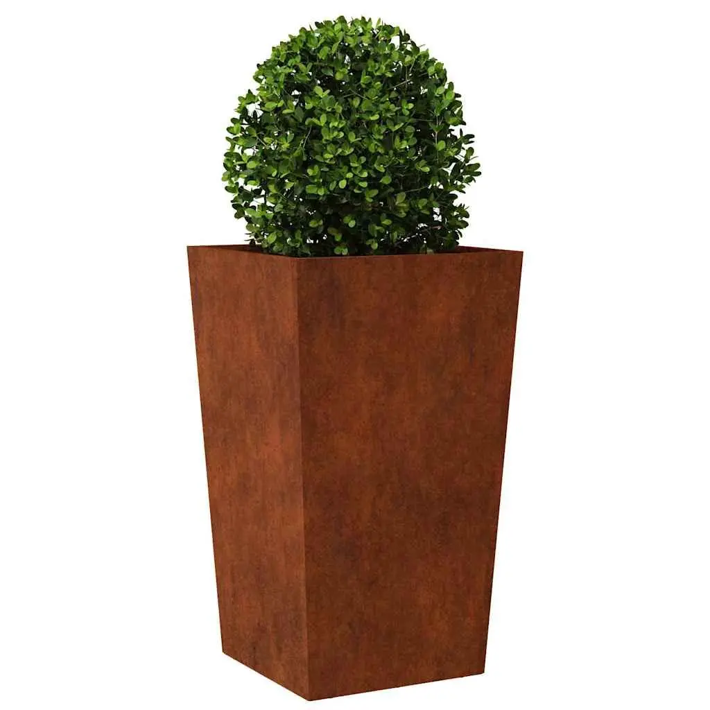 Garden Planter Outdoor 45x45x75 cm Weathering Steel Flower Pot Raised Bed