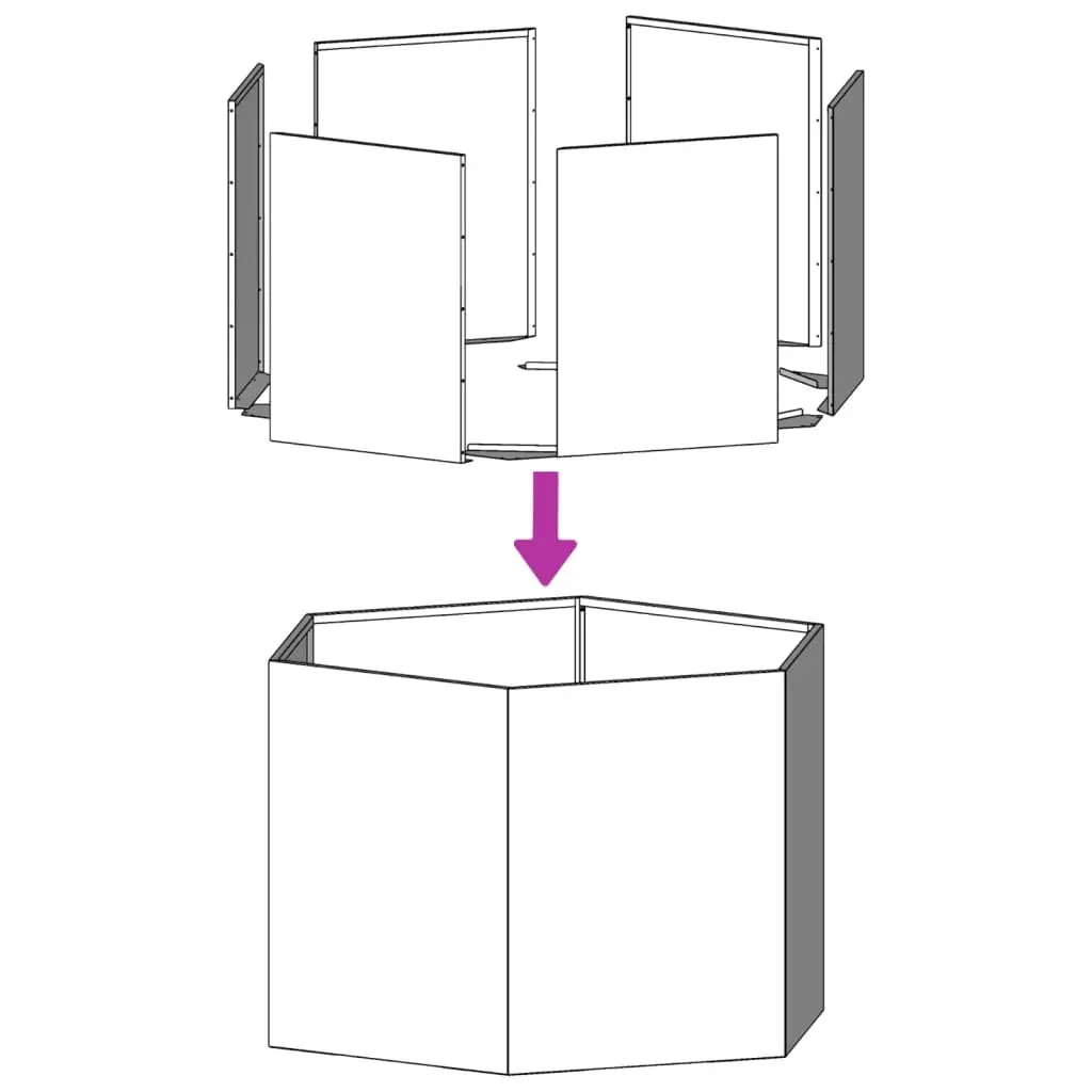 Anthracite Hexagon Garden Planters 2 pcs