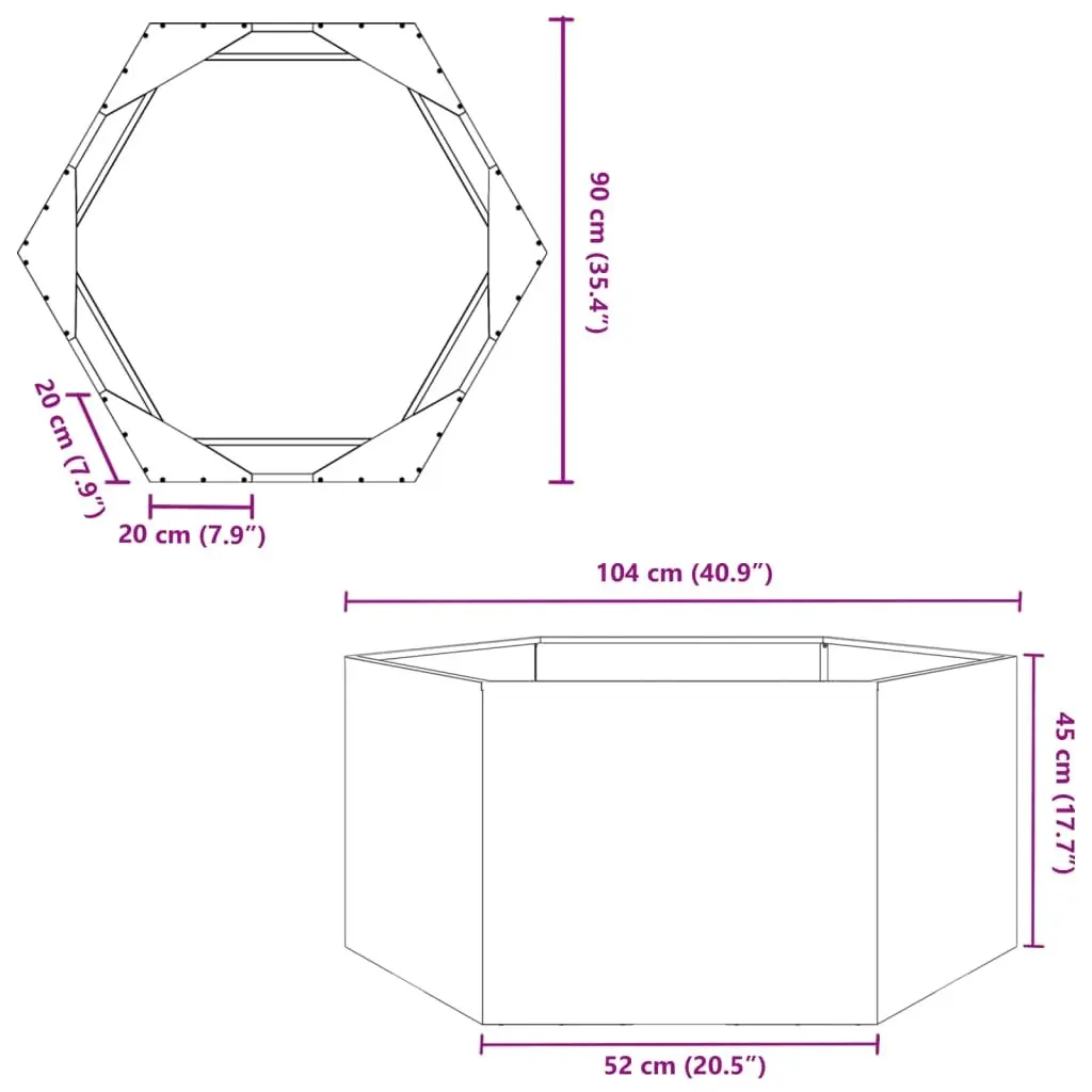 Hexagon-Shaped Garden Planter with Open Bottom