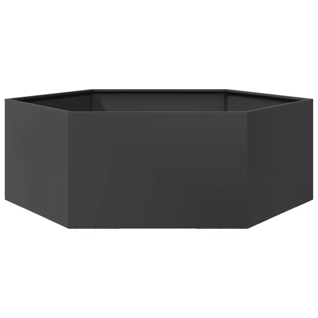Garden Planter Hexagon Black Raised Bed Outdoor Flowers Plants Vegetables Herbs