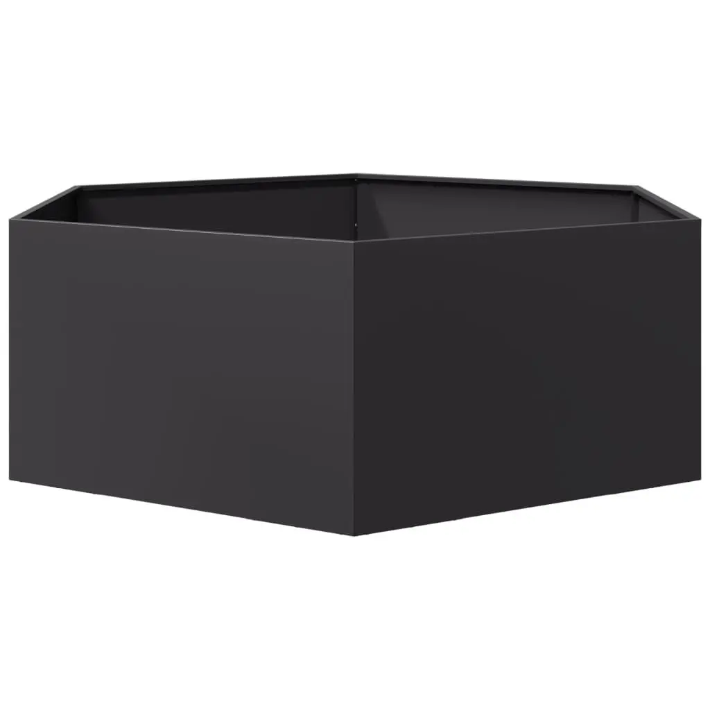Garden Planter Hexagon Black Raised Bed Outdoor Flowers Plants Vegetables Herbs
