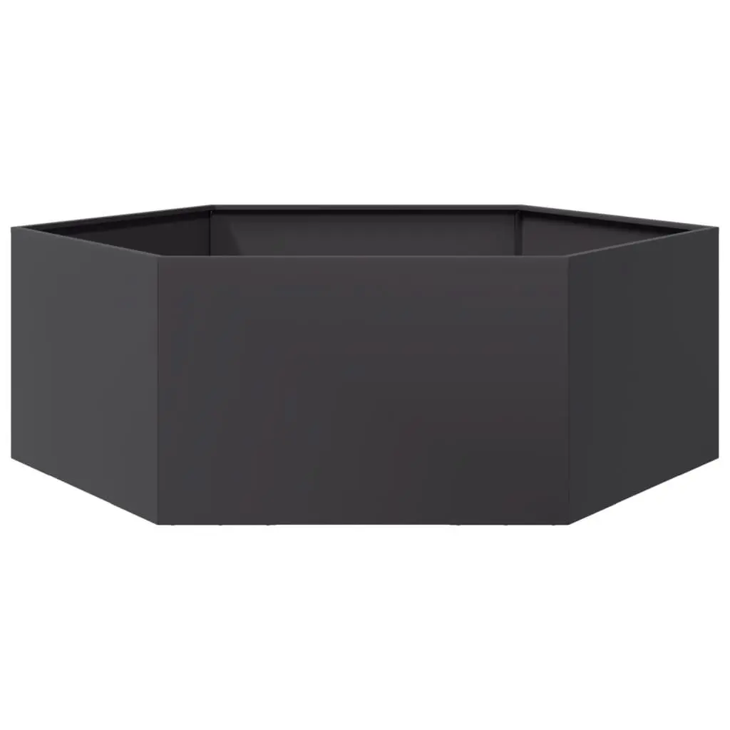 Garden Planter Hexagon Black Raised Bed Outdoor Flowers Plants Vegetables Herbs