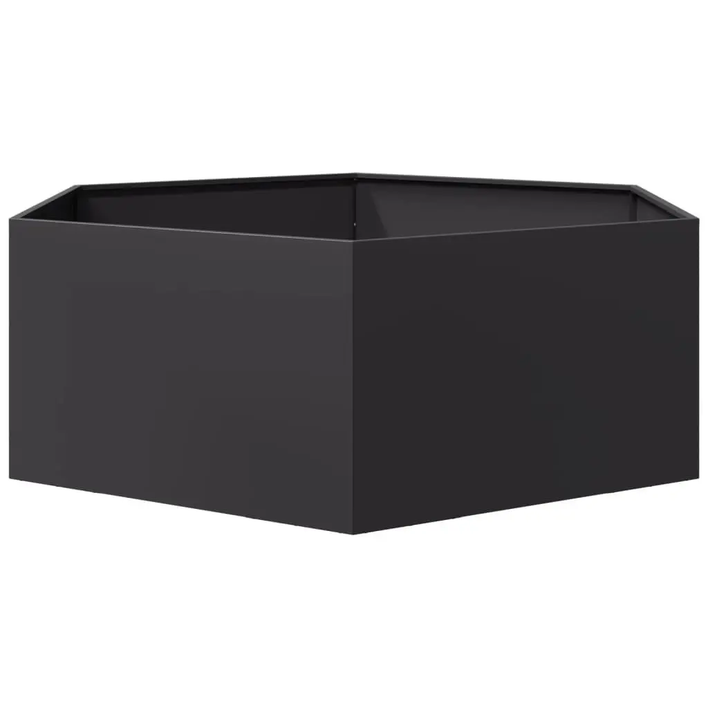 Garden Planter Hexagon Black Raised Bed Outdoor Flowers Plants Vegetables Herbs