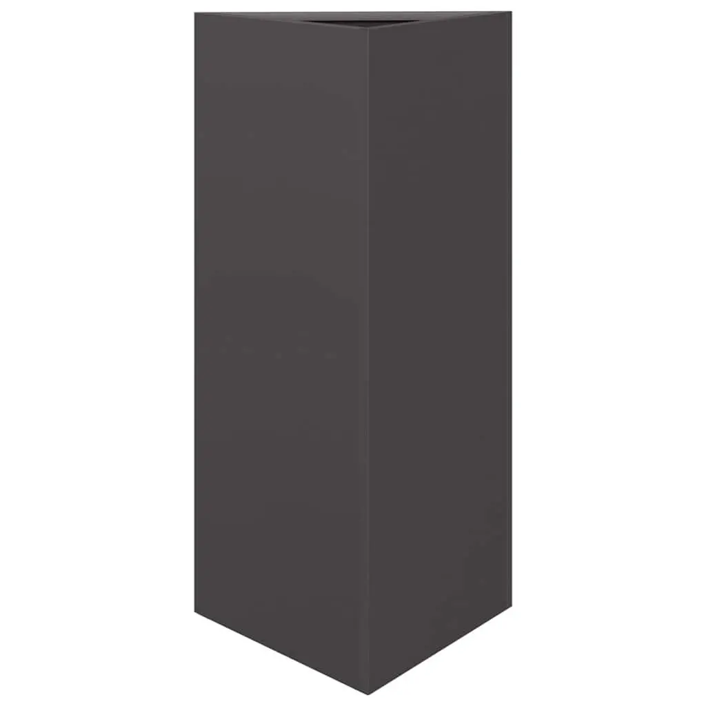 Triangular Black Steel Garden Planter 40x34.5x75cm