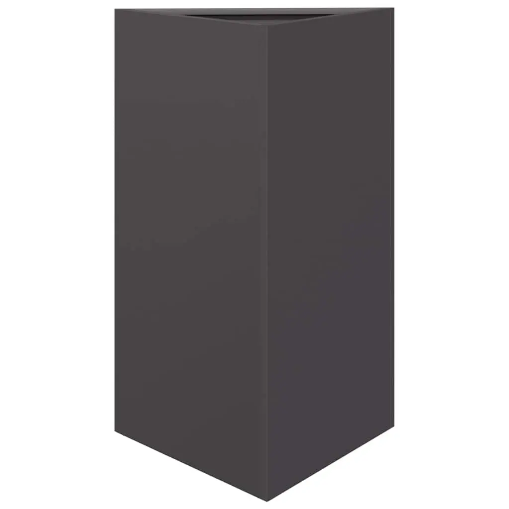 Garden Planter Outdoor Black Steel Triangular 50x43x75cm