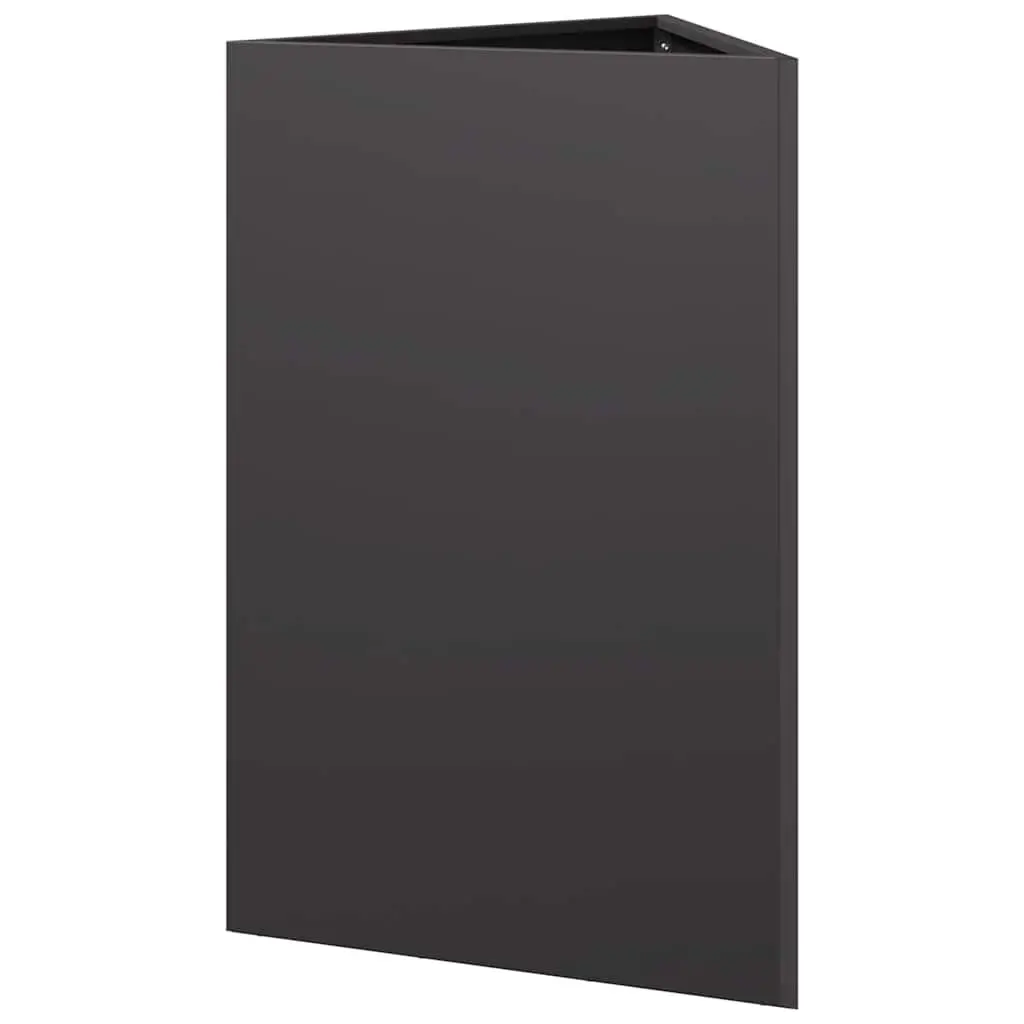 Garden Planter Outdoor Black Steel Triangular 50x43x75cm