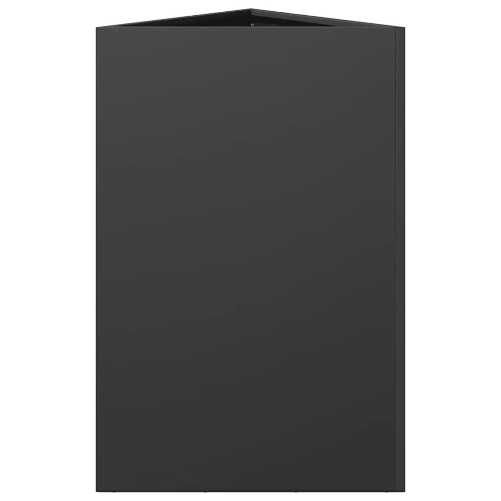 Garden Planter Outdoor Black Steel Triangular 50x43x75cm