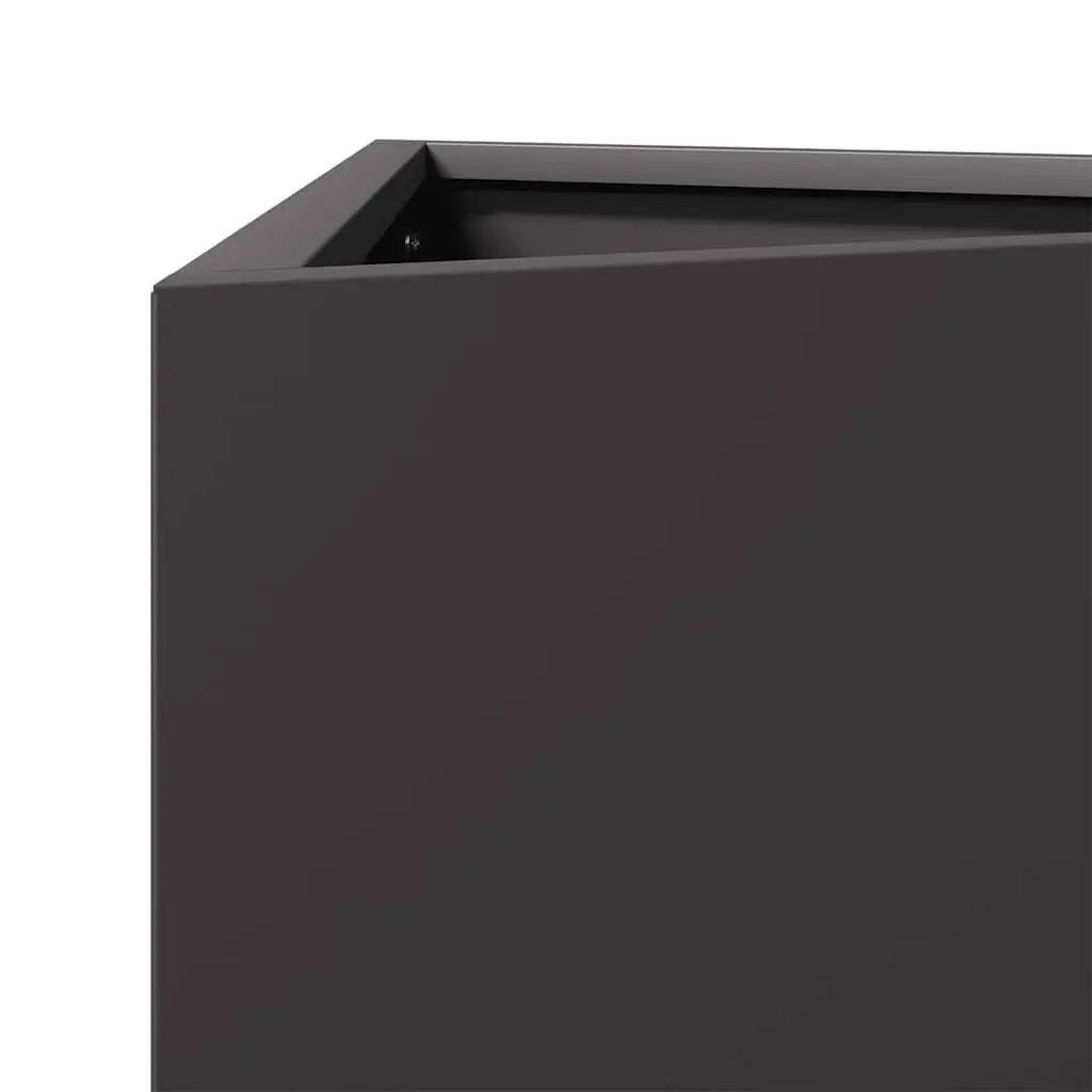 Garden Planter Outdoor Black Steel Triangular 50x43x75cm