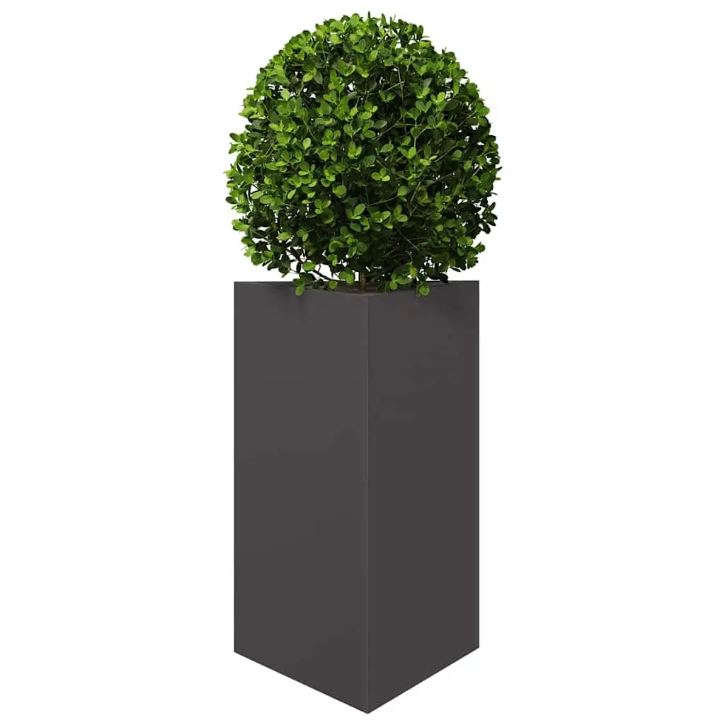 Garden Planter Outdoor Black Steel Triangular 50x43x75cm