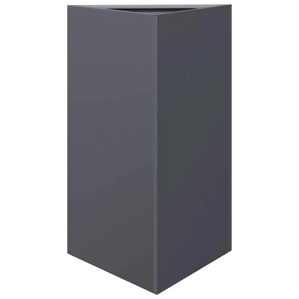 Triangular Steel Garden Planter Outdoor Use 50x43x75cm Anthracite