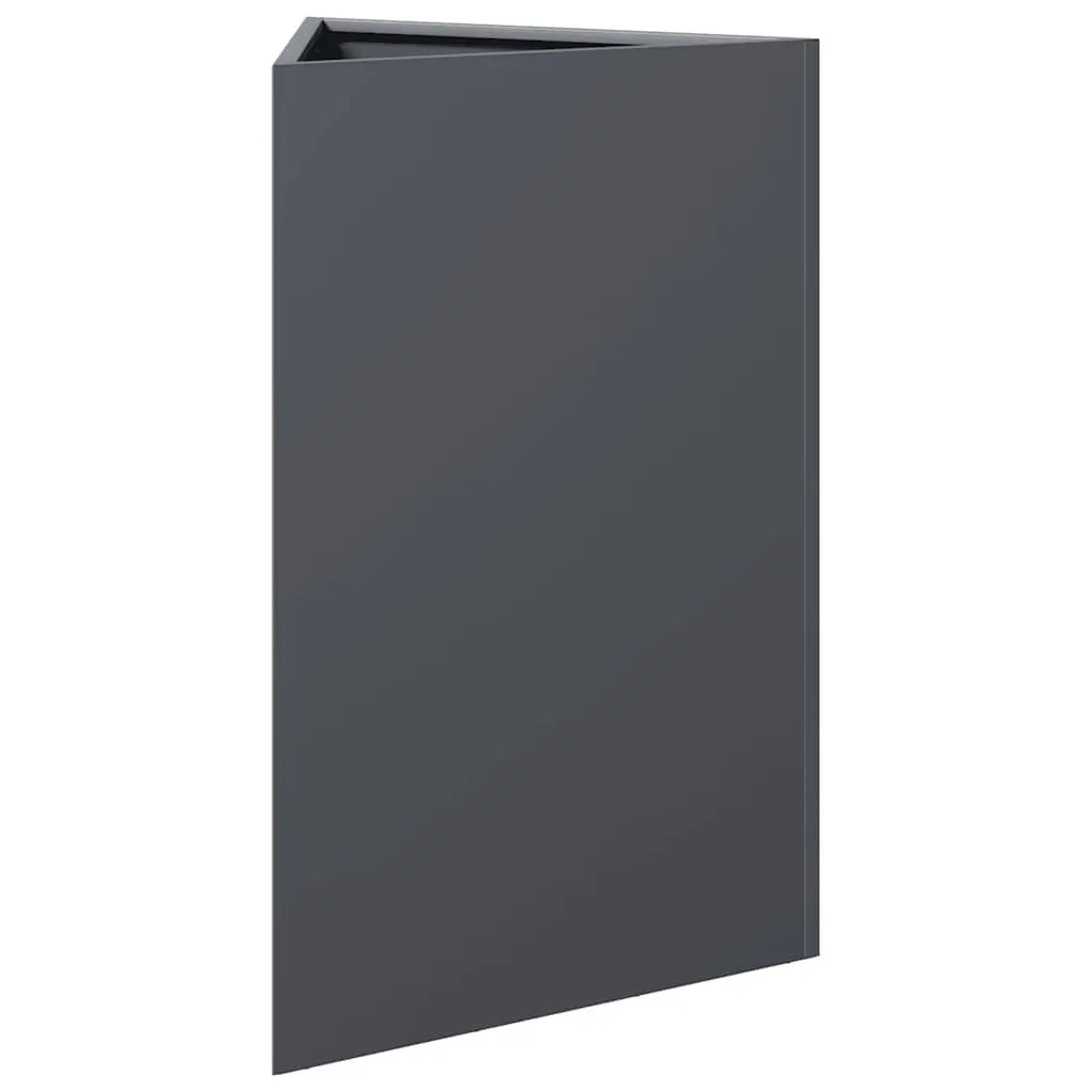 Triangular Steel Garden Planter Outdoor Use 50x43x75cm Anthracite