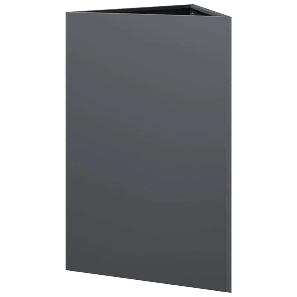 Triangular Steel Garden Planter Outdoor Use 50x43x75cm Anthracite