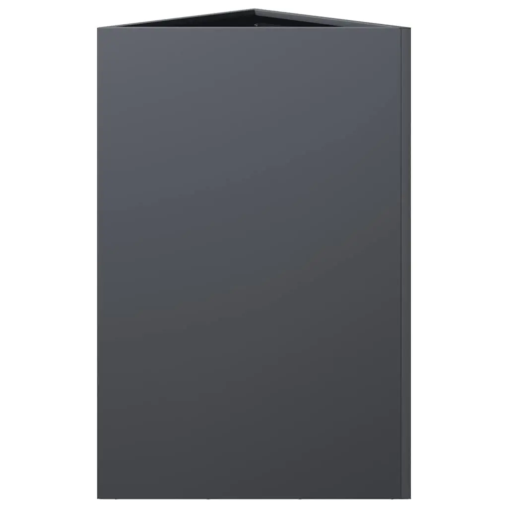 Triangular Steel Garden Planter Outdoor Use 50x43x75cm Anthracite