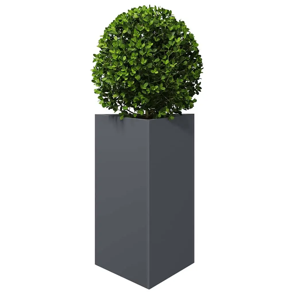 Triangular Steel Garden Planter Outdoor Use 50x43x75cm Anthracite