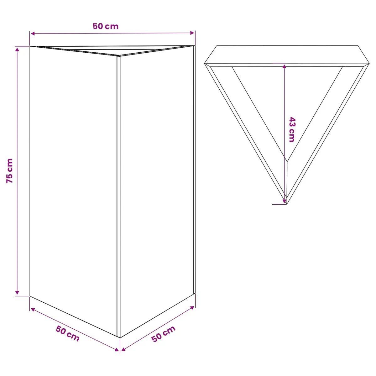 Triangular Steel Garden Planter Outdoor Use 50x43x75cm Anthracite