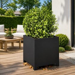 Garden Planters - 2 pcs Black Steel 40x40x40 cm