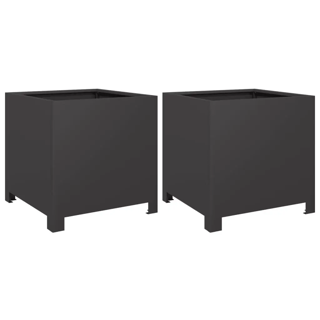 Garden Planters Outdoor 40x40x40 cm Black 2 Piece