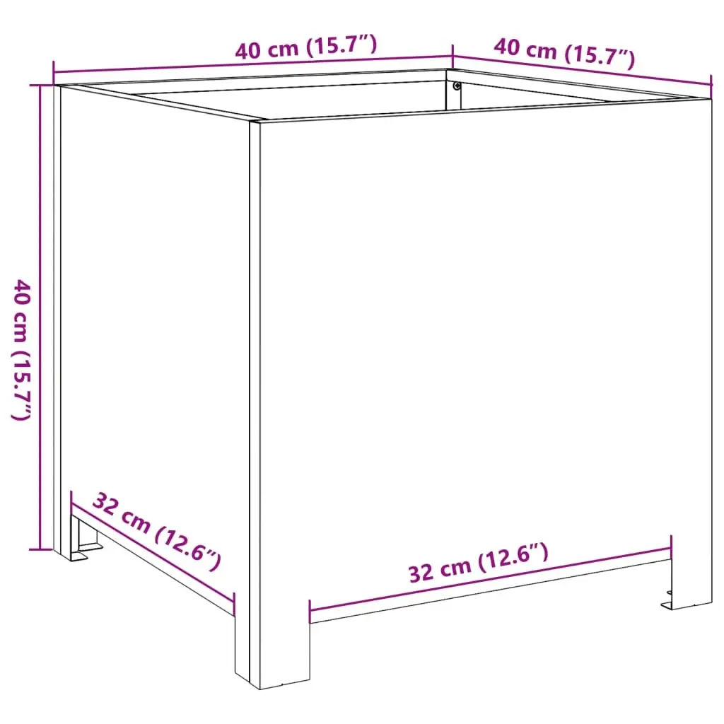 Garden Planters Outdoor 40x40x40 cm Black 2 Piece