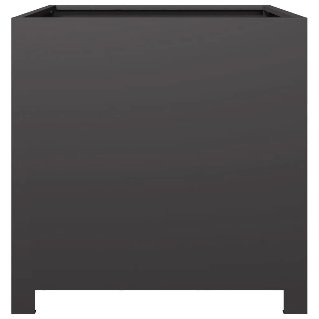 Garden Planter Box Black 50x50x50cm Steel Outdoor Patio Raised Bed Flowers
