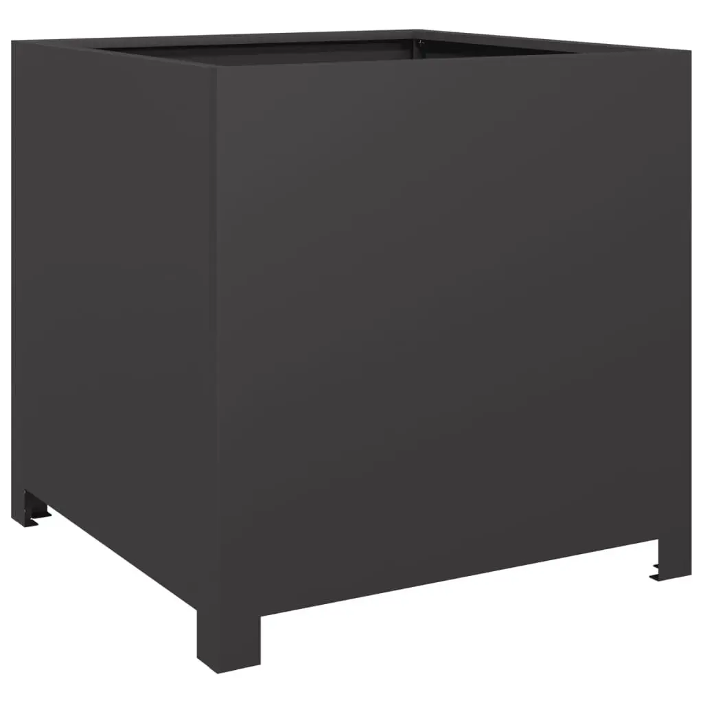 Garden Planter Box Black 50x50x50cm Steel Outdoor Patio Raised Bed Flowers