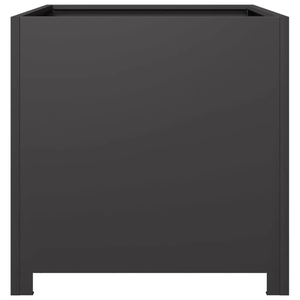 Garden Planter Box Black 50x50x50cm Steel Outdoor Patio Raised Bed Flowers