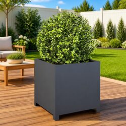 Steel Garden Planter 50x50x50cm - Anthracite Outdoor Pot