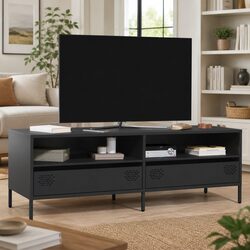 Black TV Cabinet Dimensions: 135 x 39 x 43.5 cm