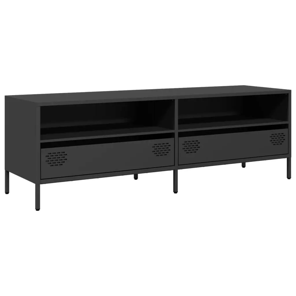 TV Cabinet Industrial Style Black Storage Unit for Living Room Bedroom 135 x 39 x 43.5 cm