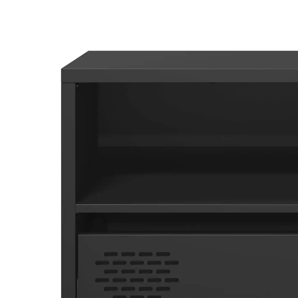 TV Cabinet Industrial Style Black Storage Unit for Living Room Bedroom 135 x 39 x 43.5 cm