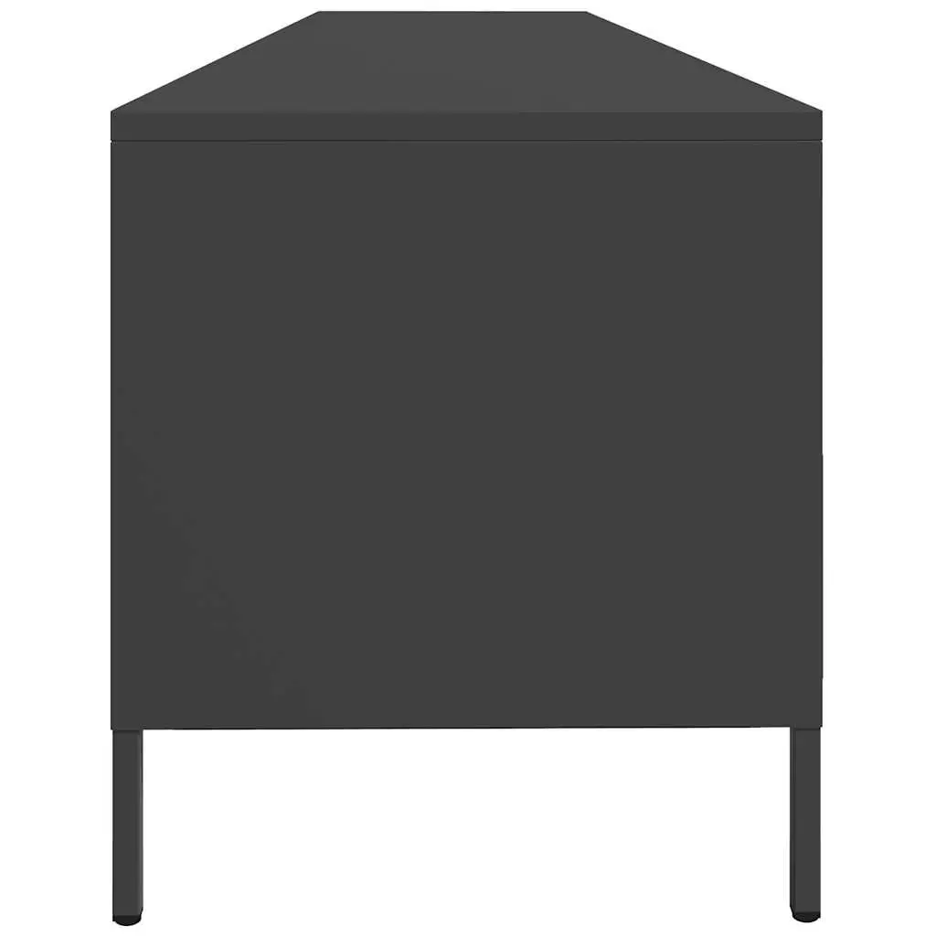 TV Cabinet Black Industrial Steel Unit with Storage Drawers Compartments 202cm