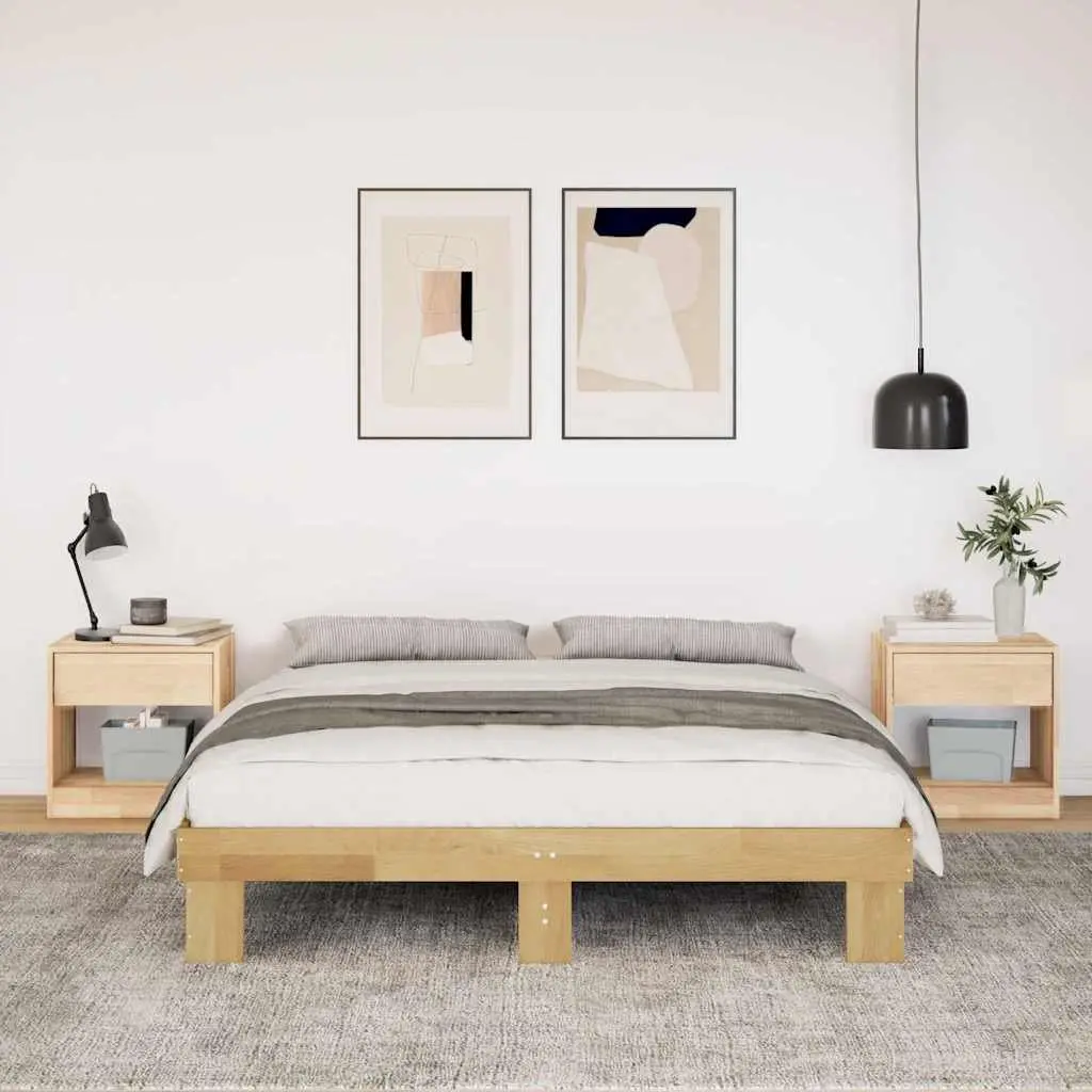 Solid Oak Bed Frame 135x190 cm