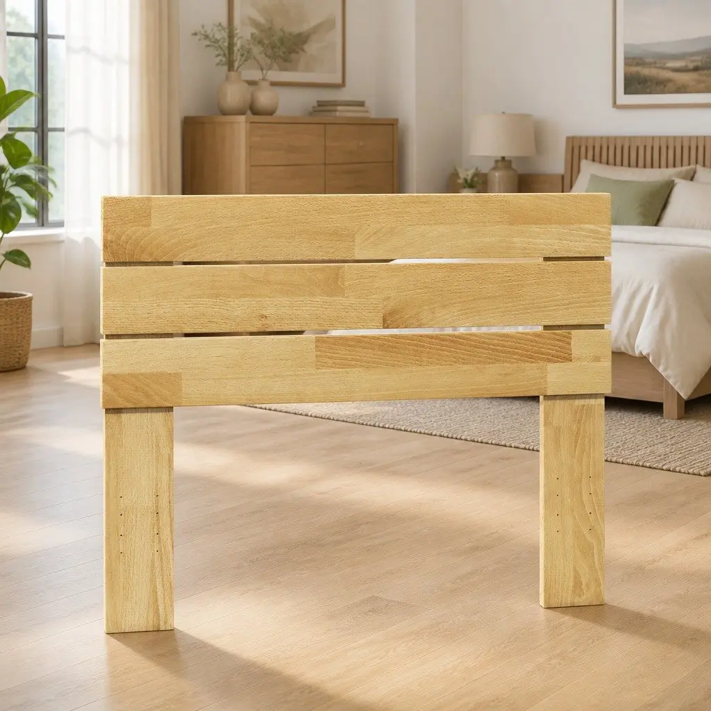 90 cm Brown Solid Wood Headboard