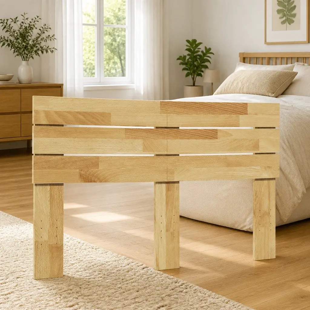 Headboard Bedroom 120 cm Solid Wood Oak Brown Bed Frame Support Backrest