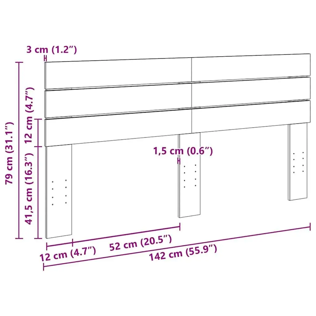 Headboard Bedroom 140 cm Solid Wood Bed Support Reading TV Backrest Furniture