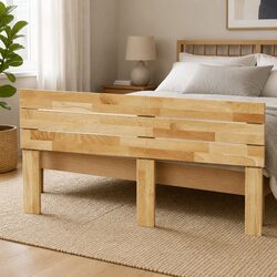 200 cm Oak Brown Headboard - Solid Wood Construction
