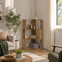 Corner Bookcase 3-Tier - Dimensions 50 x 50 x 102 cm