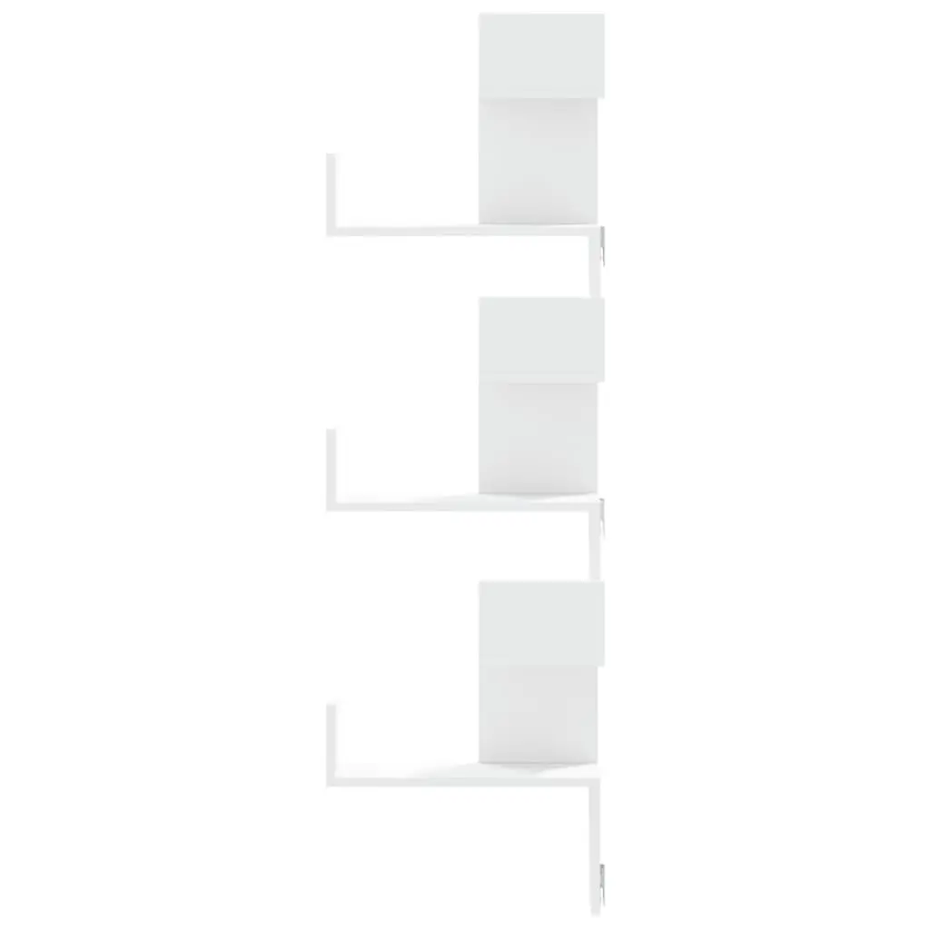 Wall Corner Shelf White 45x45x147cm Storage Shelving Unit Living Room Bedroom