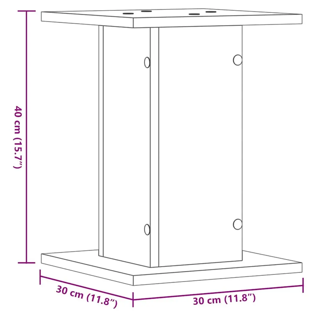 White Speaker Stands Pair 30x30x40 cm