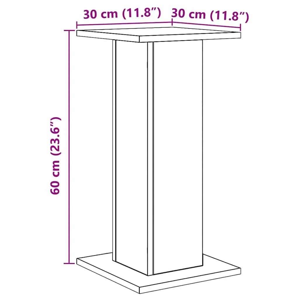 Speaker Stands 2 pcs Brown 30x30x60 cm Engineered Wood Audio Equipment Support