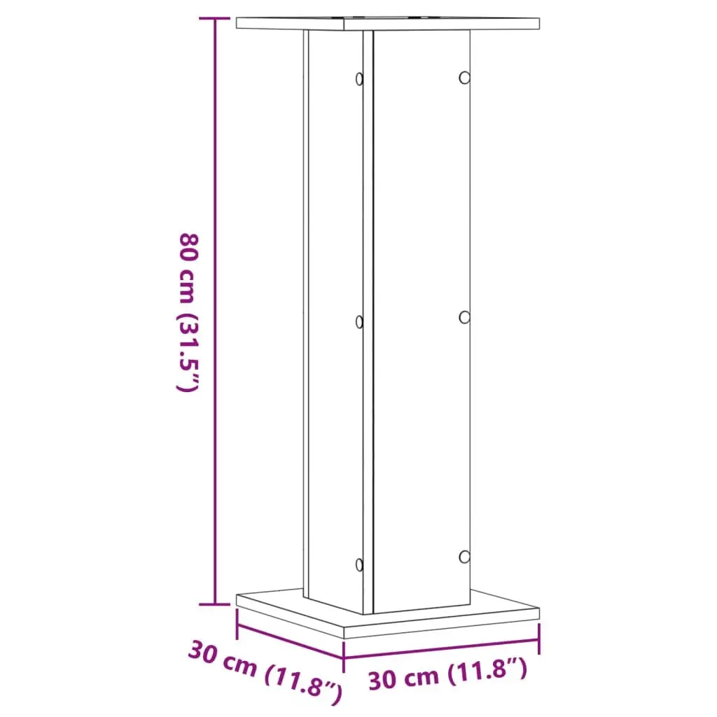 Speaker Stands for Home Entertainment White 30x30x80 cm Engineered Wood 2 Piece