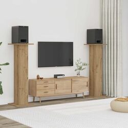 Speaker Stands Specifications: Brown Engineered Wood Pair