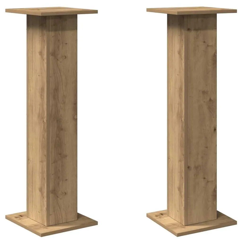 Speaker Stands 2 pcs Brown 30x30x95 cm Engineered Wood Audio Stand Pair