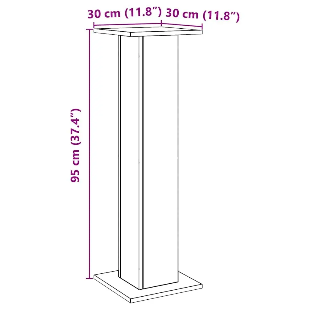 Speaker Stands 2 pcs Brown 30x30x95 cm Engineered Wood Audio Stand Pair