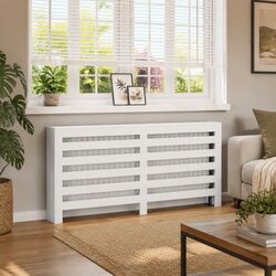 Radiator Cover Specifications: White 175x20x82 cm